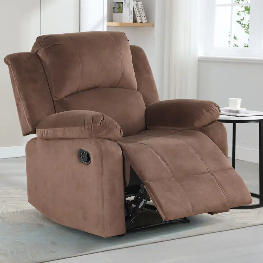Velvet Manual Recliner Chair with Massage for Living Room