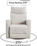 Power Swivel Recliner with Rocker & USB Port - Grey