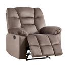 Manual Recliner Single Sofa Chair with Armrests - Brown