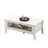 Modern Coffee Table with Glass Door Storage for Living Room