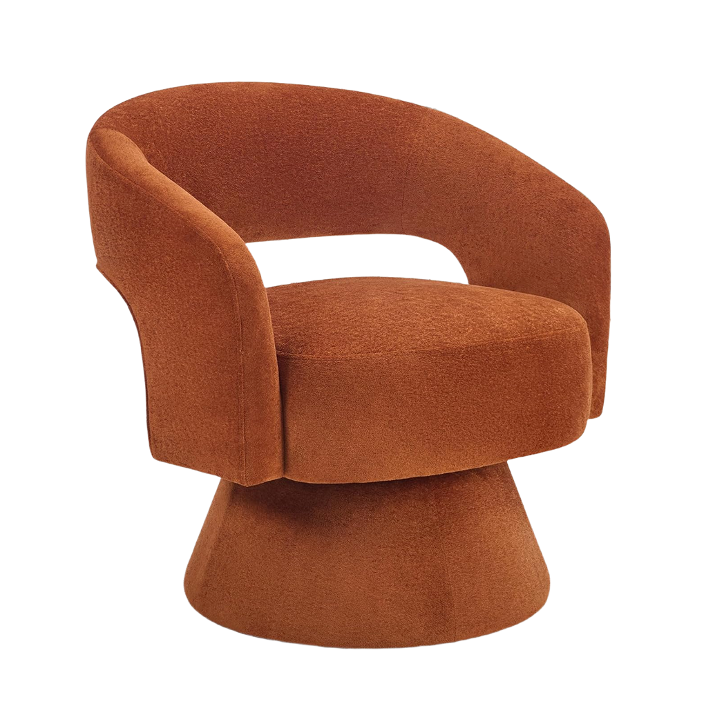 Round Ergonomic Swivel Accent Chair for Living Room