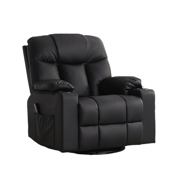 Oversized Swivel Rocker Recliner Chair with Massage and Heat for Living Room