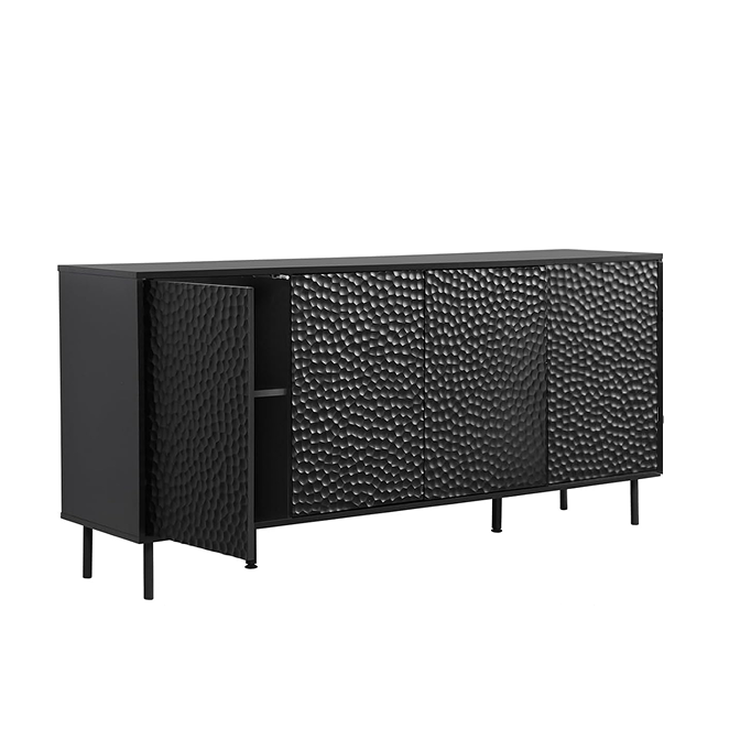 Mid-Century Textured TV Console Stand for Living Room