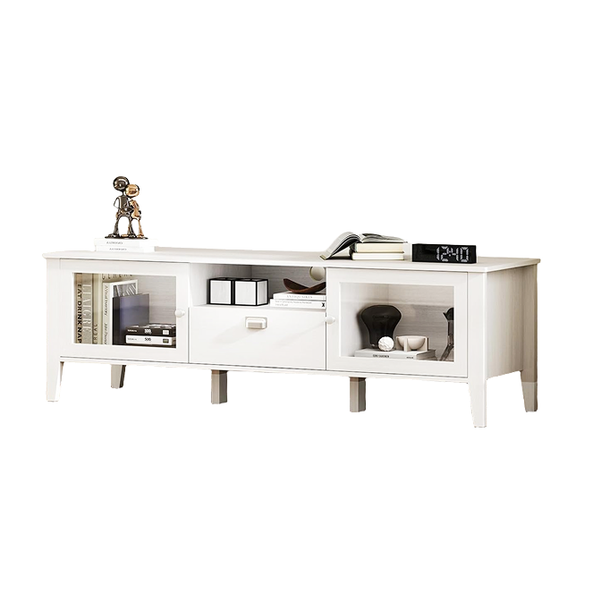Modern TV Stand with Glass Doors for 65–70" TVs