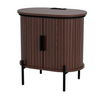 Mid-Century Side Table with Charging Station for Bedroom