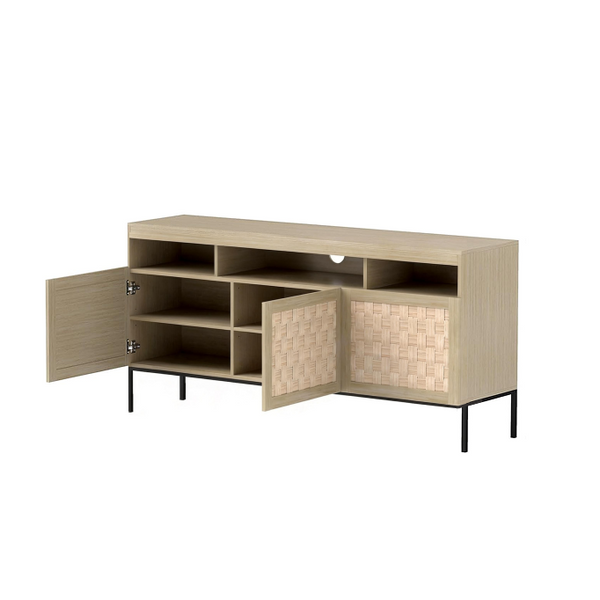 Tall TV Stand with Storage Cabinet for Living Room