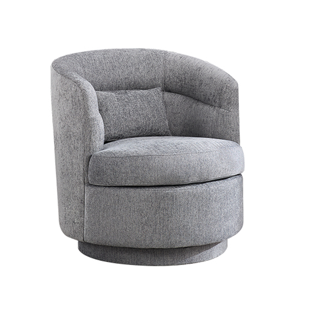Swivel Barrel Accent Chair with Pillow for Living Room