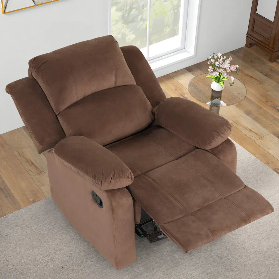 Velvet Manual Recliner Chair with Massage for Living Room