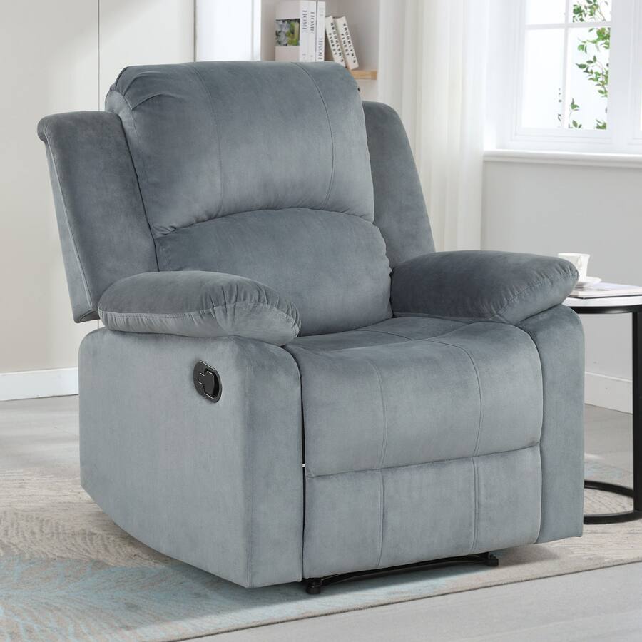 Velvet Manual Recliner Chair with Massage for Living Room