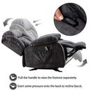 CANMOV Massage Glider Recliner Chair with Heat and Vibration Manual Recliner Antiskid Fabric Single Sofa Heavy Duty Reclining Chair for Living Room, Grey