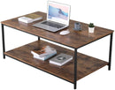 Industrial coffee table with metal frame