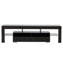 Glossy TV Stand, Wood Media Storage Console Cabinet