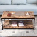 Industrial coffee table with metal frame