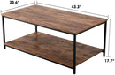 Industrial coffee table with metal frame