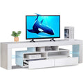 Glossy TV Stand, Wood Media Storage Console Cabinet
