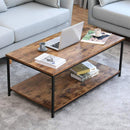 Industrial coffee table with metal frame
