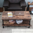 Industrial Coffee Table Cocktail Table with Steel Frame Legs