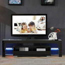 Glossy TV Stand, Wood Media Storage Console Cabinet